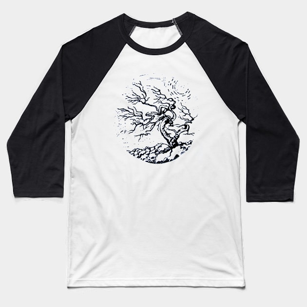 Old and Ancient Tree Baseball T-Shirt by Heatherian